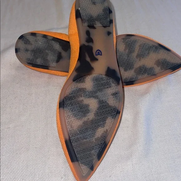 Rothy’s Tangerine Flats, with blue trim on back SZ 8 EUC - Picture 11 of 11